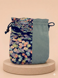 Blue Flower Mix Kimono x Pouch Bag