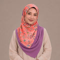 Purple and Orange Floral Silk Kimono x Hijab