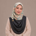 Black and Cream Floral Silk Kimono x Hijab
