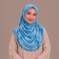 Sky Blue Pattern Inspired Silk Kimono x Hijab
