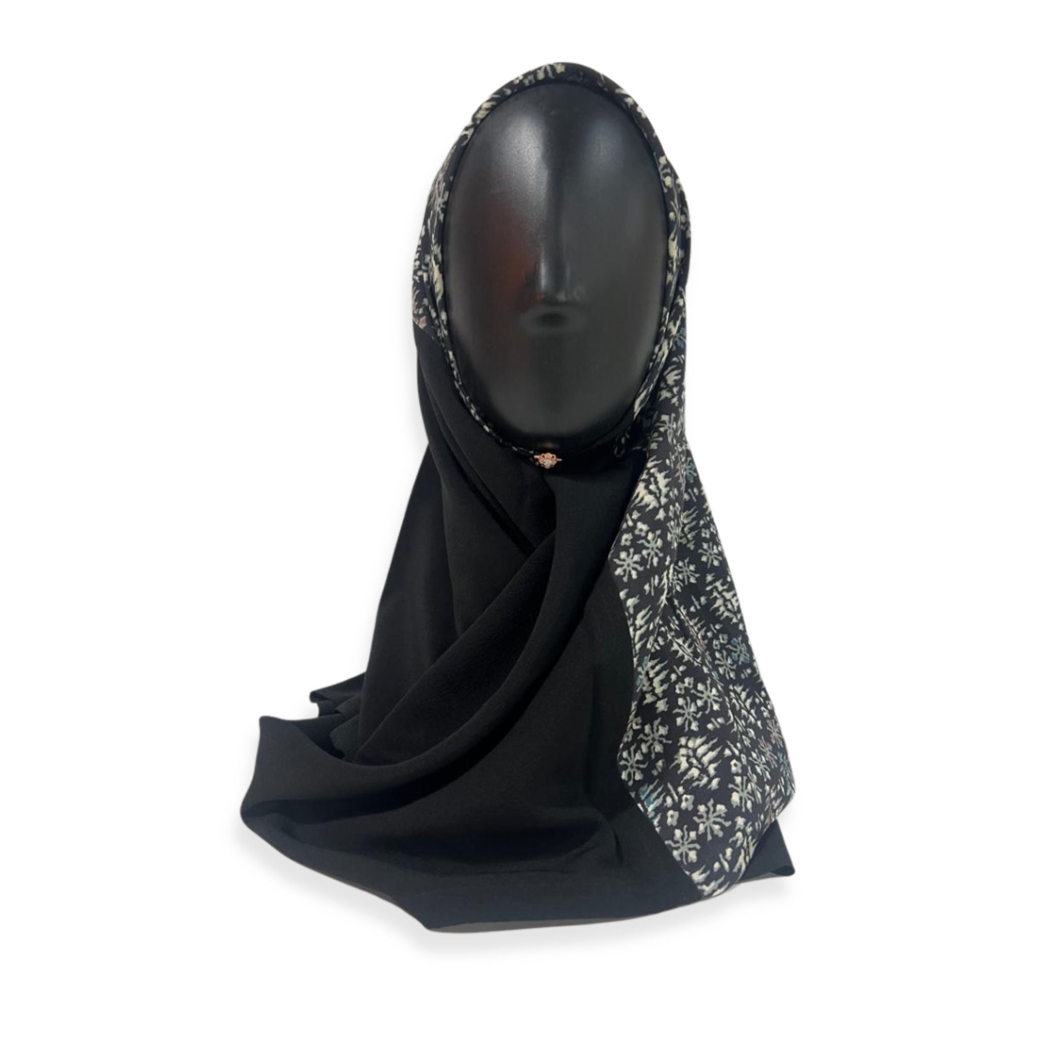 Elegant Black Kimono Hijab - High Quality Muslim Headscarf for Women
