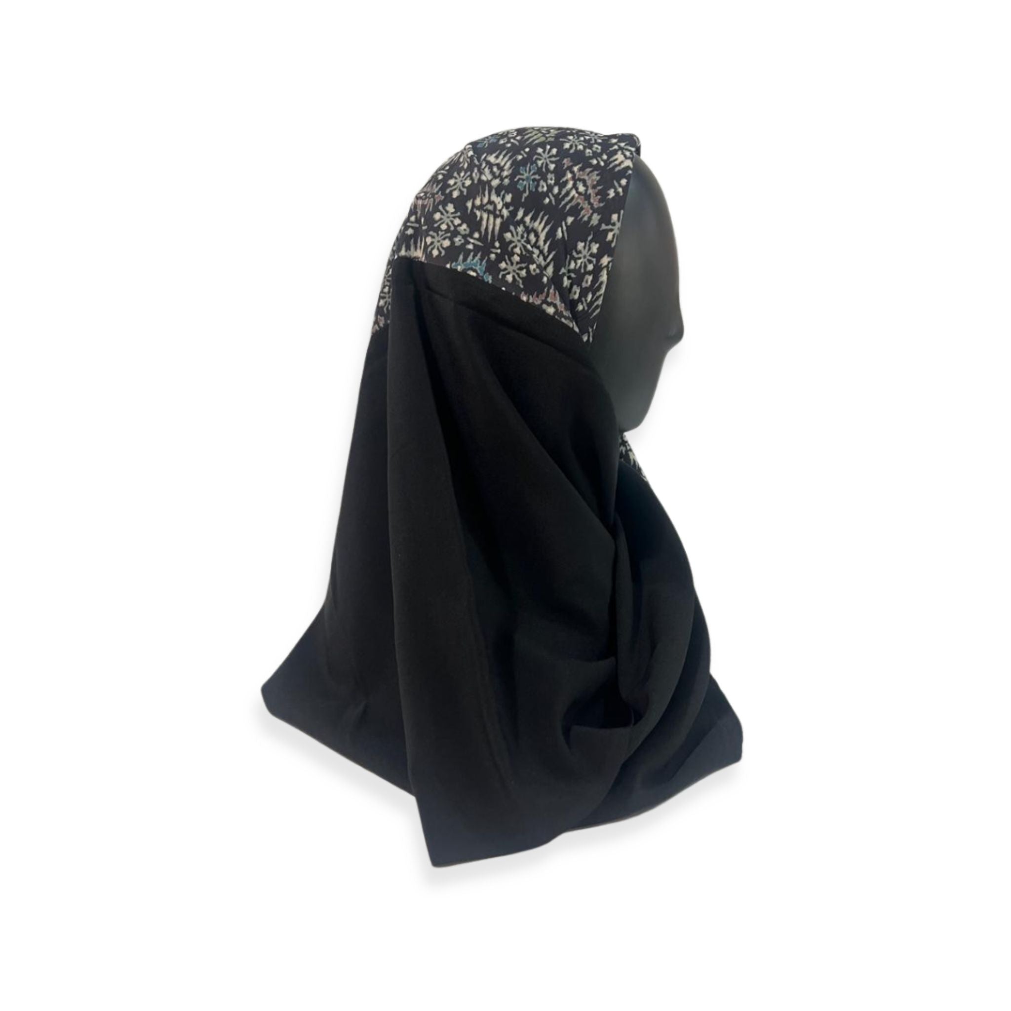 Elegant Black Kimono Hijab - High Quality Muslim Headscarf for Women