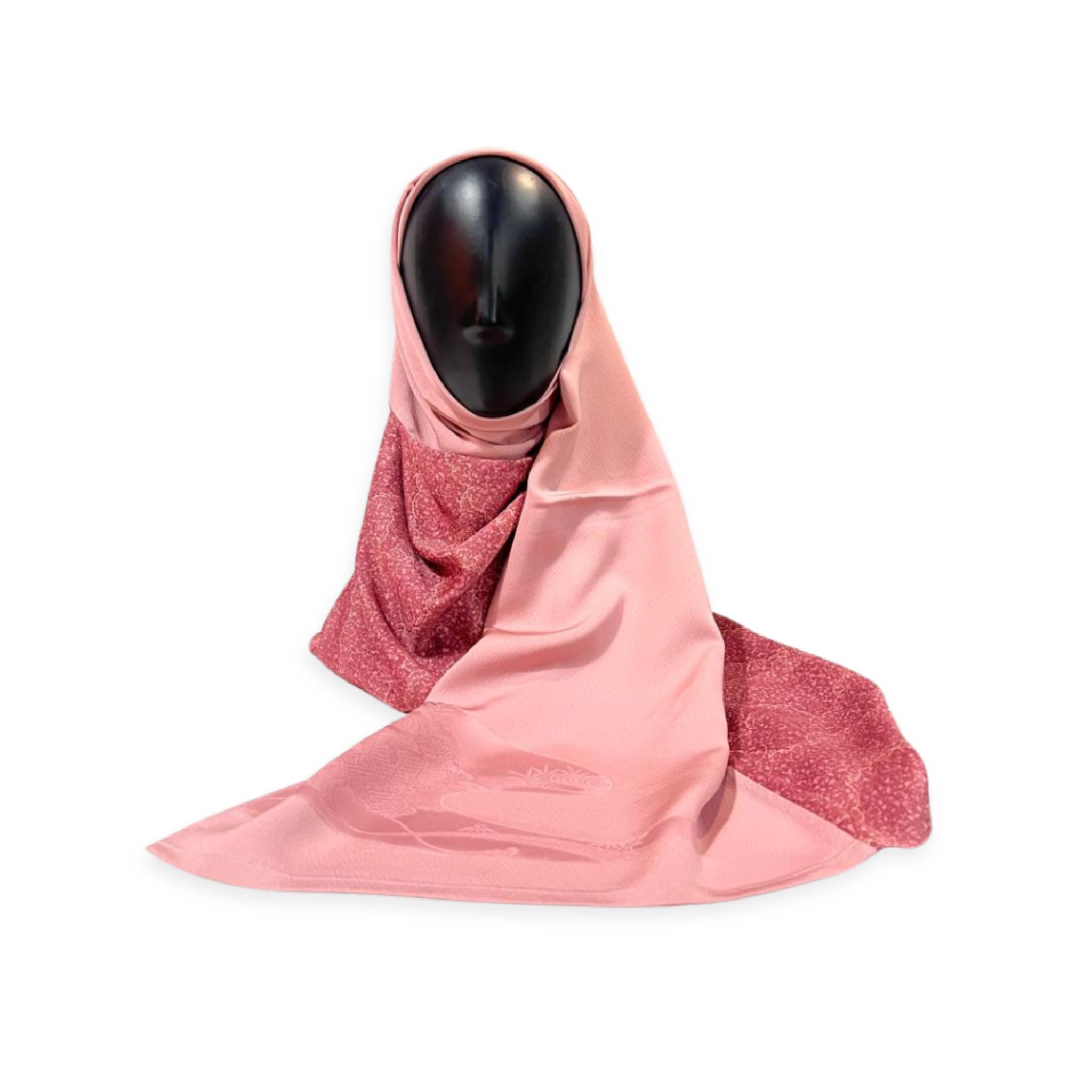 Blush & Rose Pink Theme Silk Kimono x Hijab