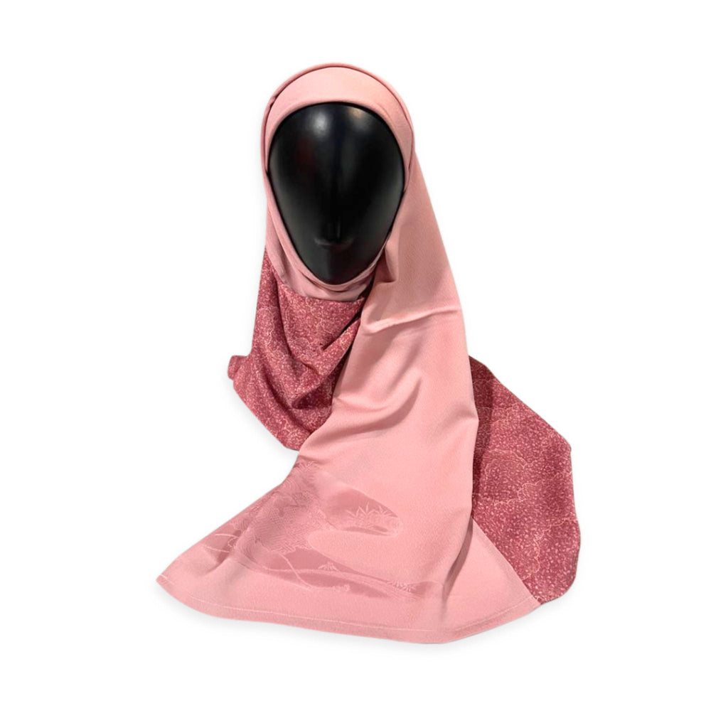 Blush & Rose Pink Theme Silk Kimono x Hijab