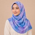 Blue Pattern Inspired Silk Kimono x Hijab