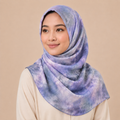 Blue Purple Abstract Inspired Silk Kimono x Hijab