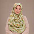 Green Floral Art Silk Kimono x Hijab
