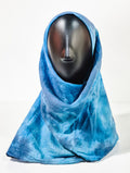 Sky Blue Pattern Inspired Silk Kimono x Hijab