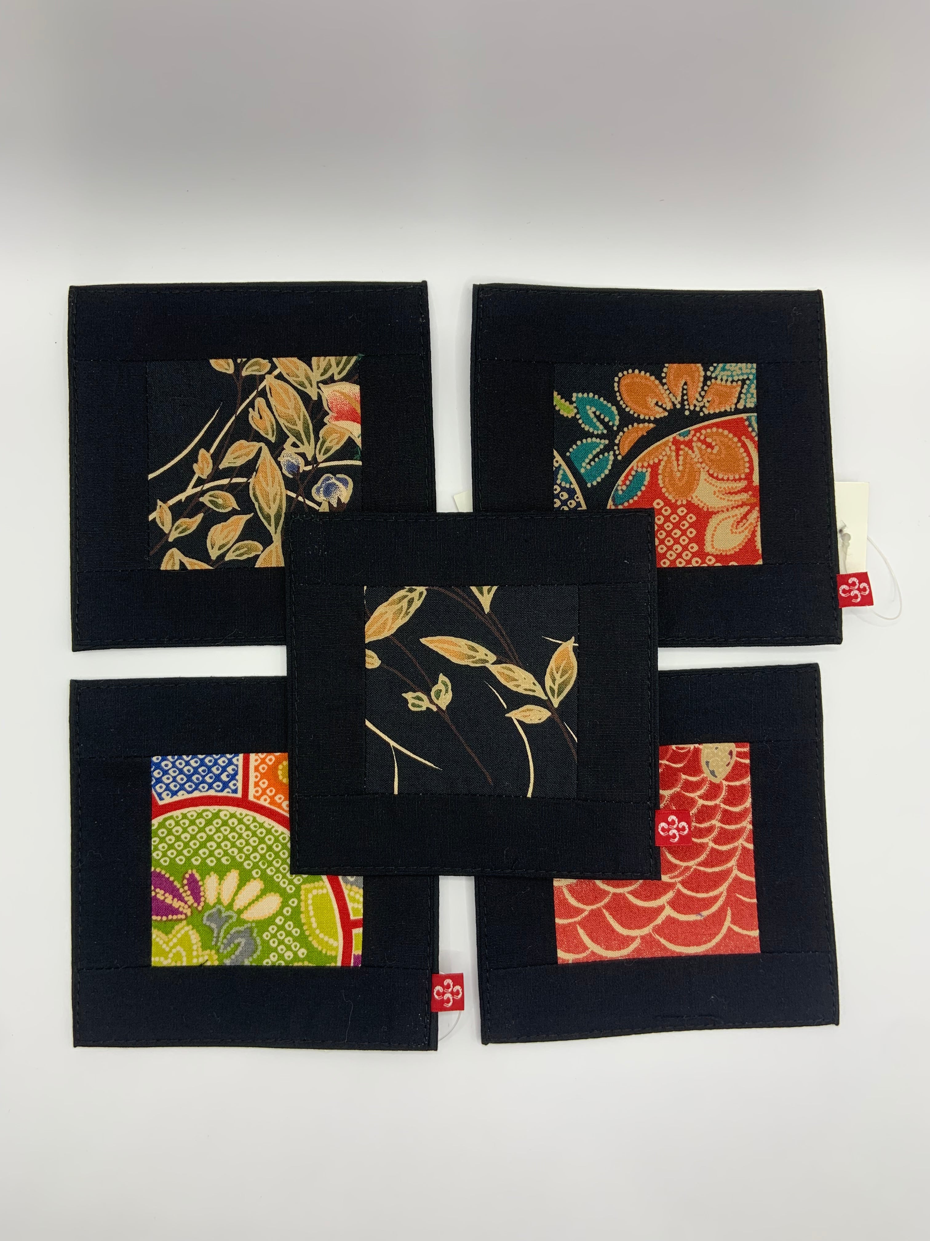 Japanese Kimono Design Coaster Set of 5 – Elegant Housewarming Gift for Drinks & Home Décor