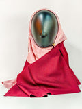 Red and Peach Geometric Inspired Silk Kimono x Hijab