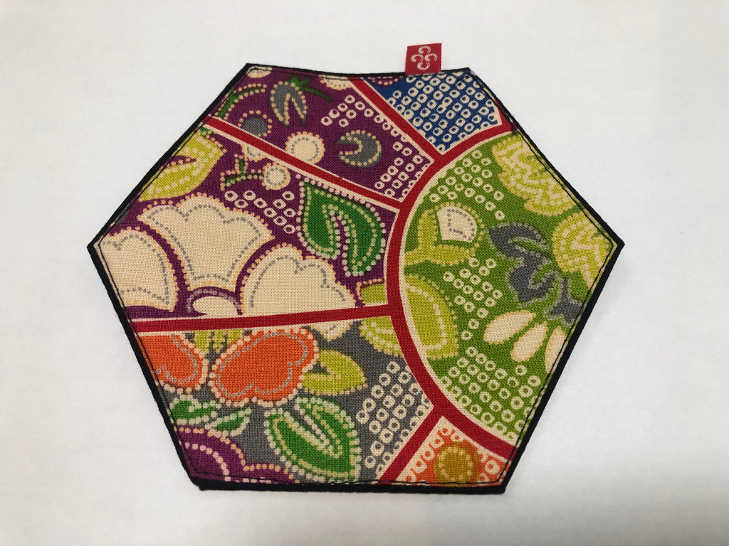 Hexagon Kimono Art Drink Coasters – Set of 5 (Housewarming Gift)