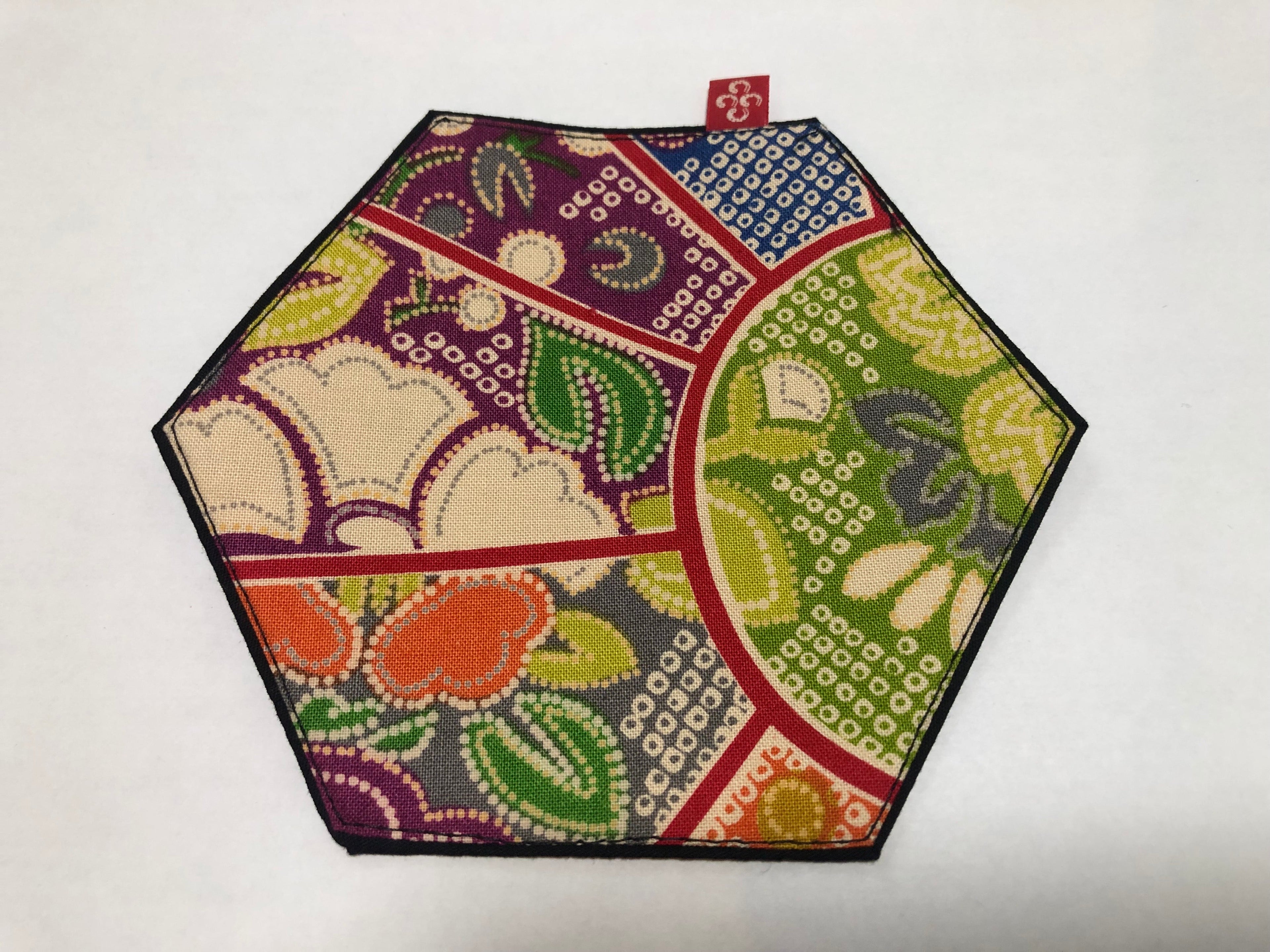 Hexagon Kimono Art Drink Coasters – Set of 5 (Housewarming Gift)