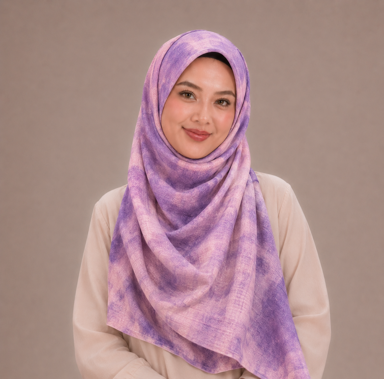 Purple and Pink Pattern Inspired Silk Kimono x Hijab