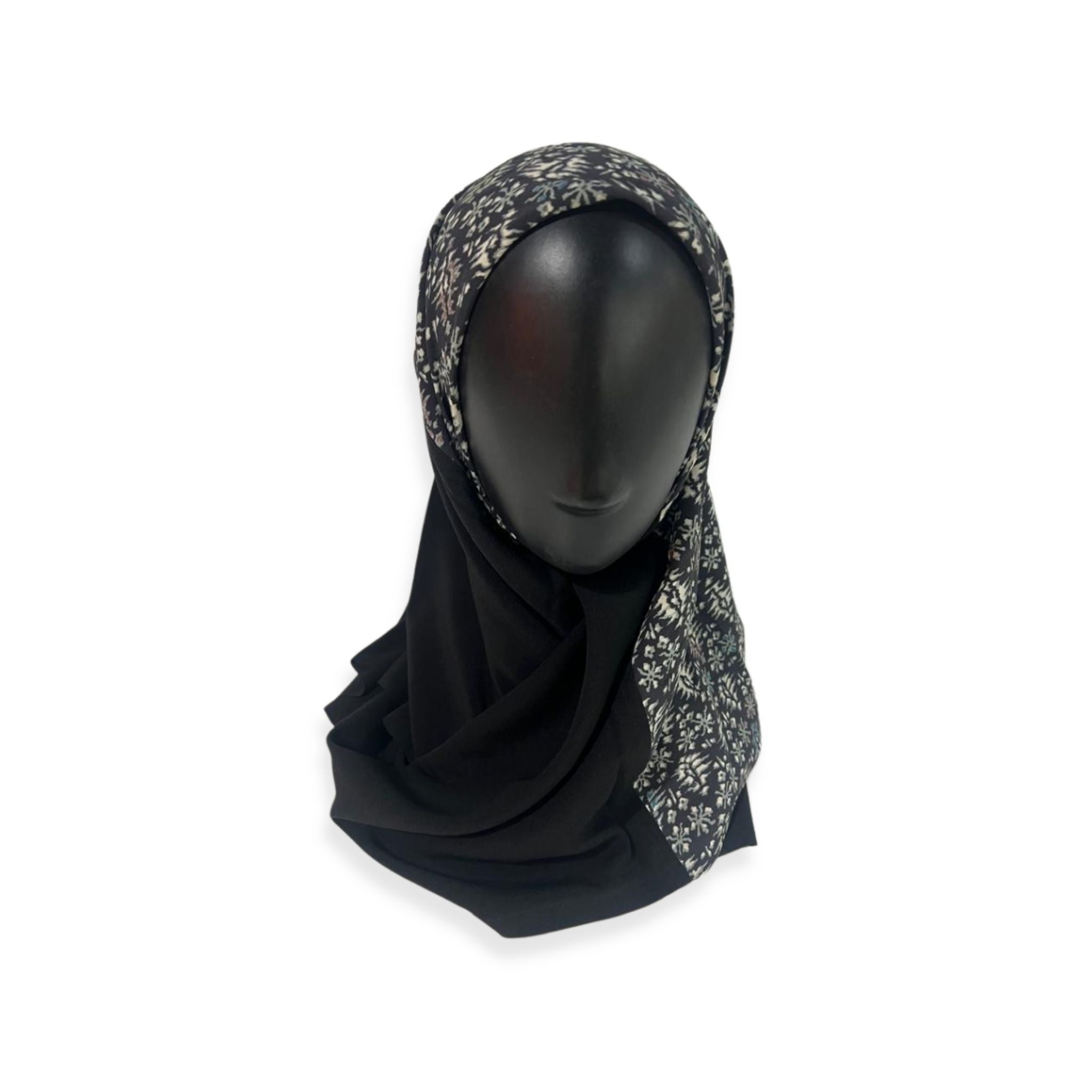 Elegant Black Kimono Hijab - High Quality Muslim Headscarf for Women